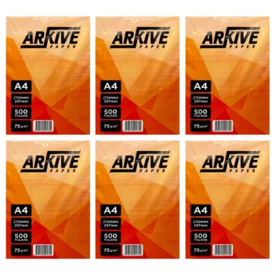 Kit 6 Papel Sulfite A4 Premium Arkive Paper 75g 500 Folhas