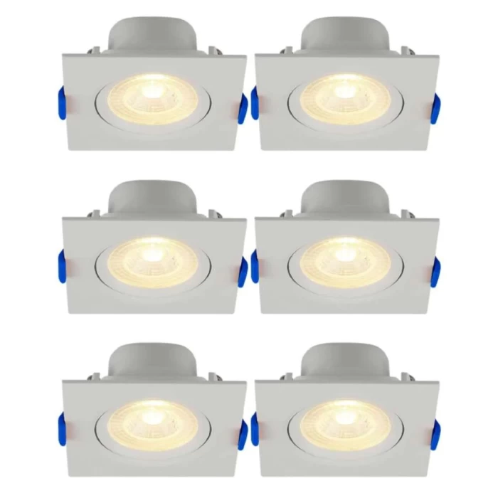 Kit 6 Spot Led Embutir Quadrado 3w 3000k Blumenau Bivolt