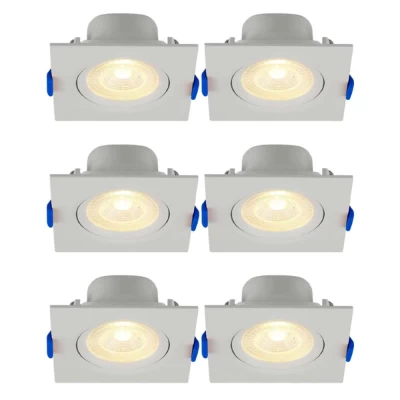 Kit 6 Spot Led Embutir Quadrado 3w 4100k Bivolt Branco