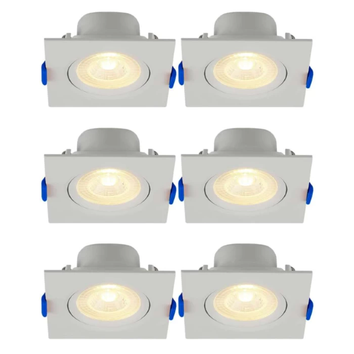 Kit 6 Spot Led Embutir Quadrado 3w 4100k Bivolt Branco