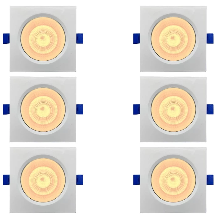Kit 6 Spot Led Embutir Quadrado Bivolt Blumenau 6W 3.000K