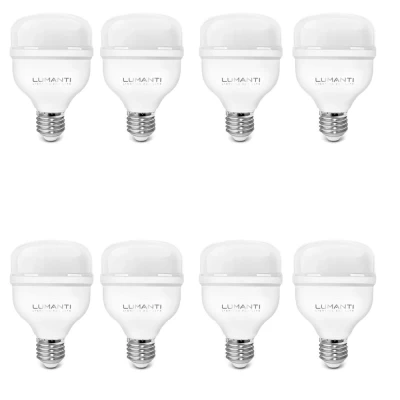 Kit 8 Lâmpada Bulbo Led 30W Bivolt E27 Lumanti Novo