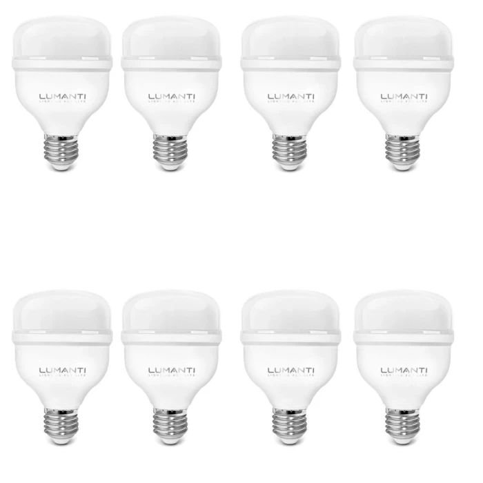 Kit 8 Lâmpada Bulbo Led 30W Bivolt E27 Lumanti Novo