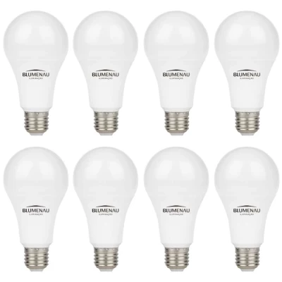 Kit 8 Lâmpada Led A60 15W 6500K E27 Luz Fria Blumenau