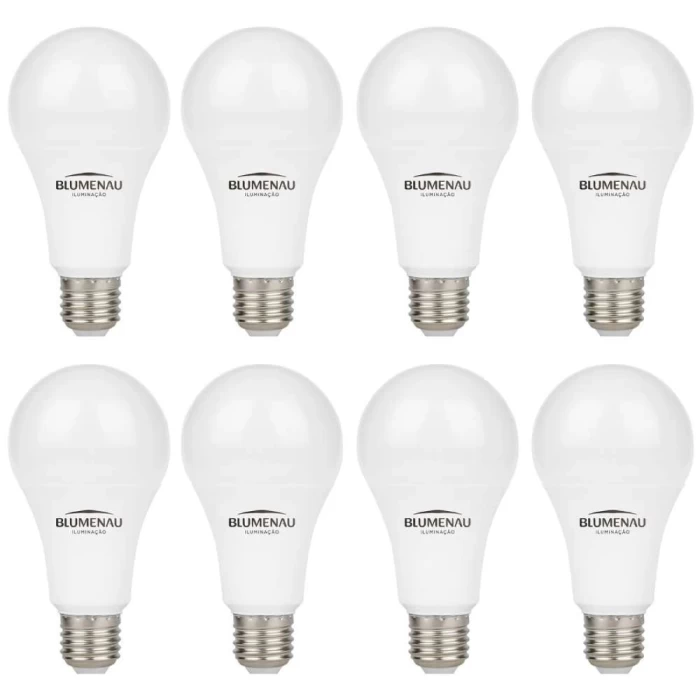 Kit 8 Lâmpada Led A60 15W 6500K E27 Luz Fria Blumenau