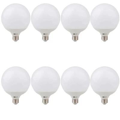 Kit 8 Lâmpada Led Balloon Mb Led G120 Bivolt 20W 3000K Novo