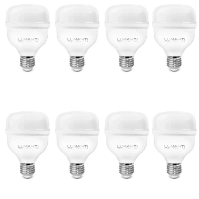 Kit 8 Lâmpada Led Bulbo Lumanti Bivolt 20W 3000K Novo