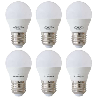 Kit 8 Lâmpada Led G45 E27 4,8w 2700k Branco Quente Bivolt