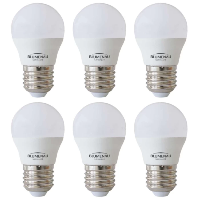 Kit 8 Lâmpada Led G45 E27 4,8w 2700k Branco Quente Bivolt