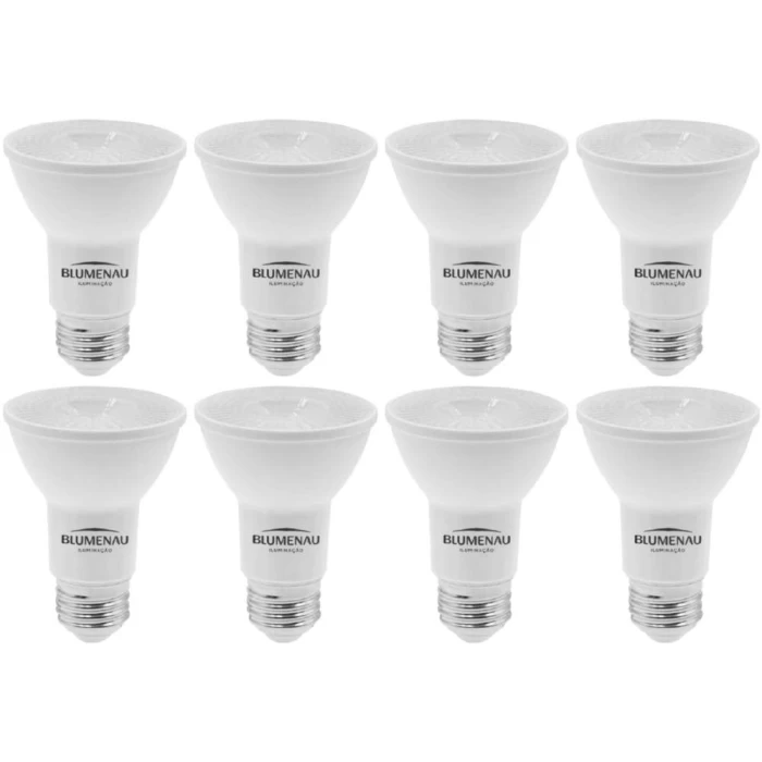 Kit 8 Lâmpada Led Par20 E27 4,8W 2700K Bivolt Blumenau