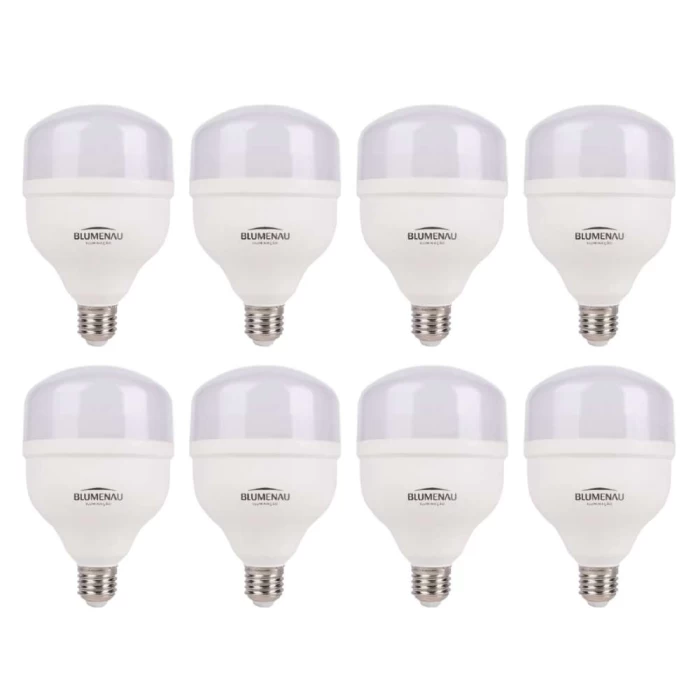 Kit 8 Lâmpada Led T70 E27 20W 6500K Luz branca