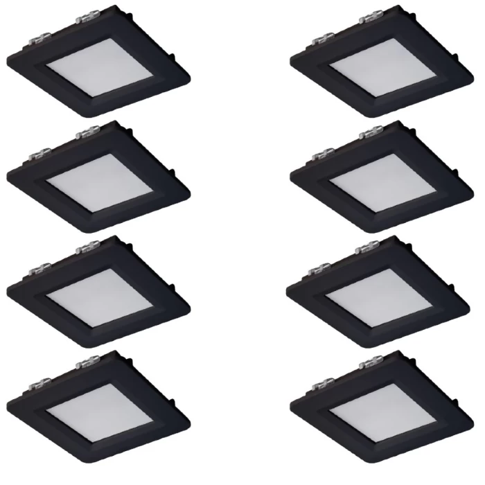 Kit 8 Luminária Led Cabinet Quadrado Blumenau 2W 6.500K