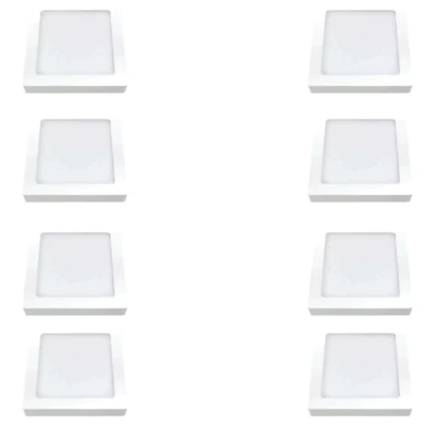 Kit 8 Painel Led Quadrado Sobrepor Branco 12w 6500k