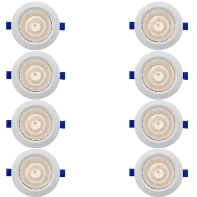 Kit 8 Spot Embutir Redondo 8w 4100K Blumenau Novo