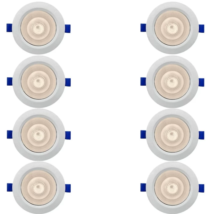 Kit 8 Spot Embutir Redondo 8w 4100K Blumenau Novo
