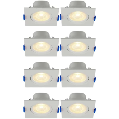 Kit 8 Spot Led Embutir Quadrado 3w 4100k Bivolt Branco