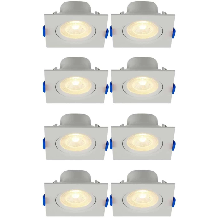 Kit 8 Spot Led Embutir Quadrado 3w 4100k Bivolt Branco