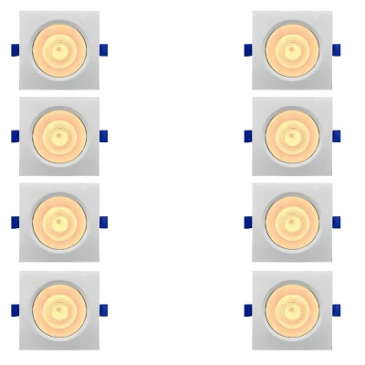 Kit 8 Spot Led Embutir Quadrado Bivolt Blumenau 6W 3.000K