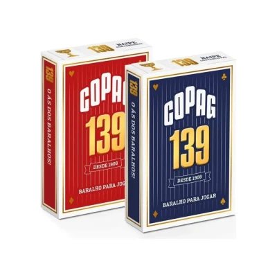 Kit Baralho 139 Vermelho / Azul Convenc. Copag 55+55 Cartas