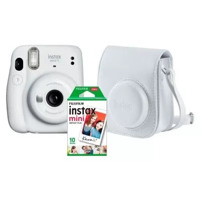 Kit Câmera Instax Mini 11 Branca + Bolsa + 10 Filmes