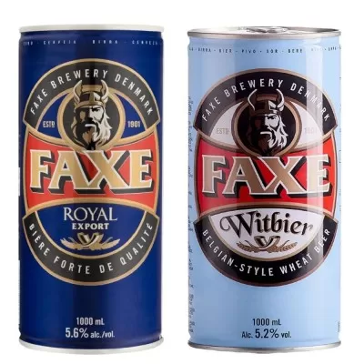 Kit Cerveja Dinamarquesa FAXE Witbier + Royal Lata 1 Litro