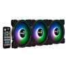 Kit Com 3 Coolers Fans + Hub Aerocool Saturn 12 Argb Pro