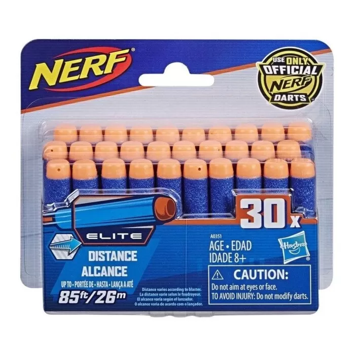 Kit Com 30 Dardos De Reposição Nerf Elite Novo