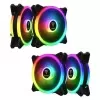 Kit Com 4 Fans Rgb Aeolus M2 1204R Preto Gamdias 120mm