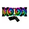 Kit Com 4 Fans Rgb Aeolus M2 1204R Preto Gamdias 120mm