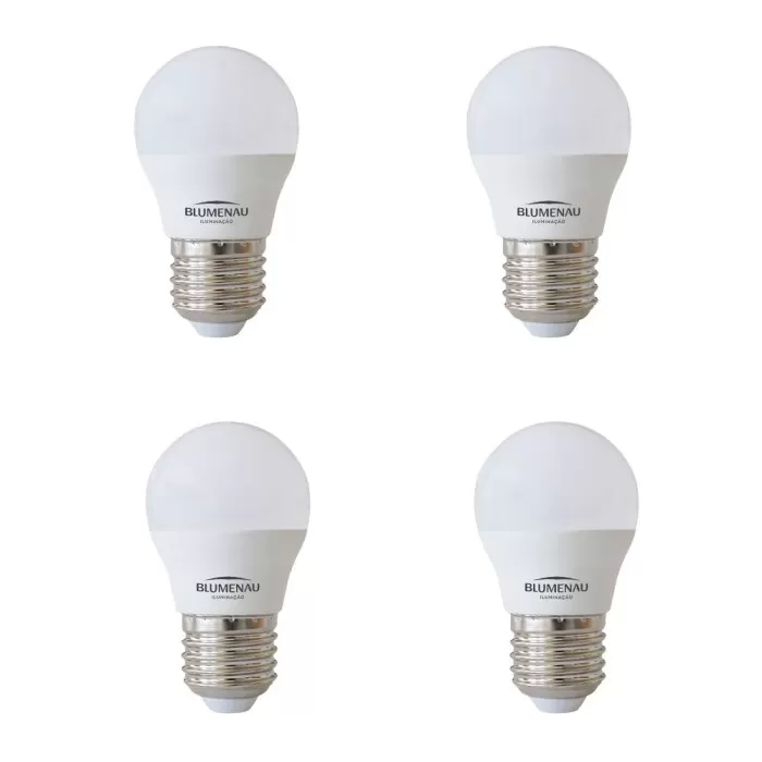 Kit Com 4 Lâmpada Led G45 4,8w 6500k Branco Frio Bivolt