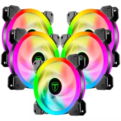 Kit Com 5 Fans Rgb Cor Preta 120mm T-TGF515 T-dagger