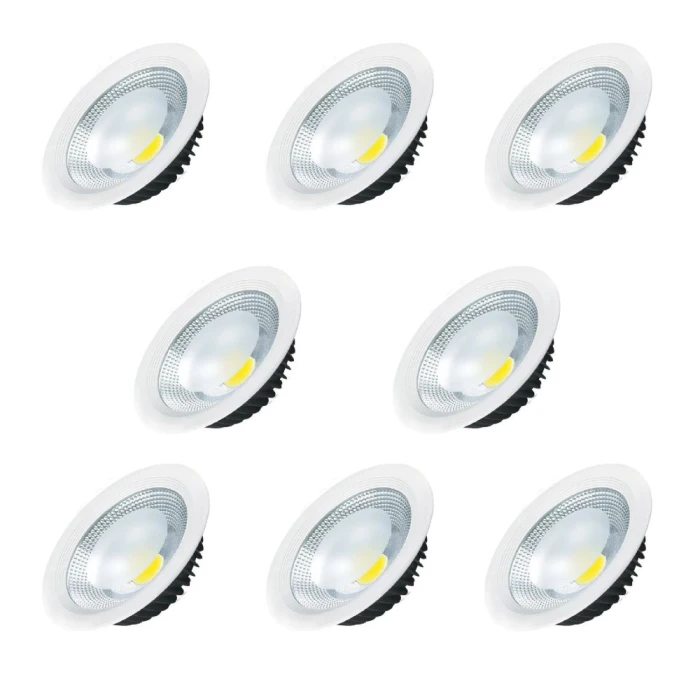 Kit Com 8 Downlight Led De Embutir 30W 6500K Branco Astraled