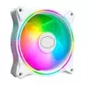 Kit De 3 Fans Cooler Master Branco Halo Mf120 Rgb + Controle