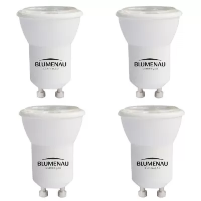 Kit De 4 Lâmpada LED MR11 GU10 3,5W Branco Bivolt Blumenau