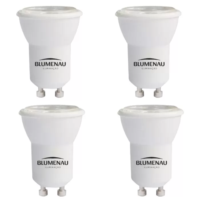 Kit De 4 Lâmpada LED MR11 GU10 3,5W Branco Bivolt Blumenau