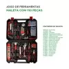 Kit De Ferramentas Maleta Com 110 Peças Novas Vermelha Kokay