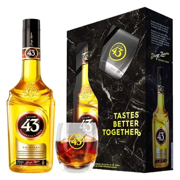 Kit De Licor 43 Sabor Original 700mL + Copo De Vidro Único