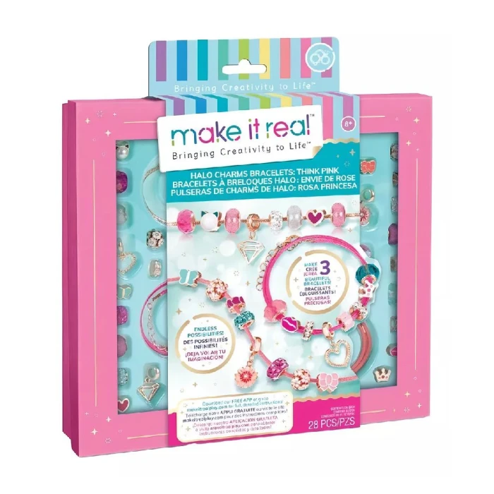 Kit De Miçangas Para Crianças Com 28 Peças Multikids - Rosa