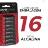 Kit De Pilhas Alcalinas AA Com 16 Unidades 1.5v - Avant