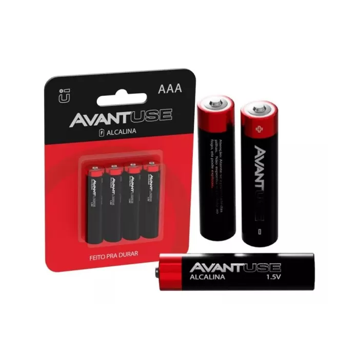 Kit De Pilhas Alcalinas AAA Com 4 Unidades 1.5v - Avant