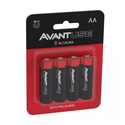 Kit De Pilhas Alcalinas AA Com 4 Unidades 1.5v Avant