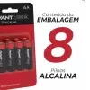 Kit De Pilhas Alcalinas AA Com 8 Unidades 1.5v Avant