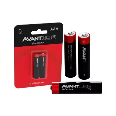 Kit De Pilhas Alcalinas AAA Com 2 Unidades 1.5v Avant