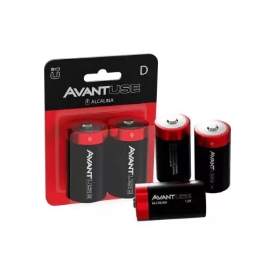 Kit De Pilhas Alcalinas Tamanho D Com 2 Unidades 1.5v Avant