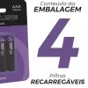 Kit De Pilhas Recarregáveis AAA Com 4 Unidades 1000MaH Avant