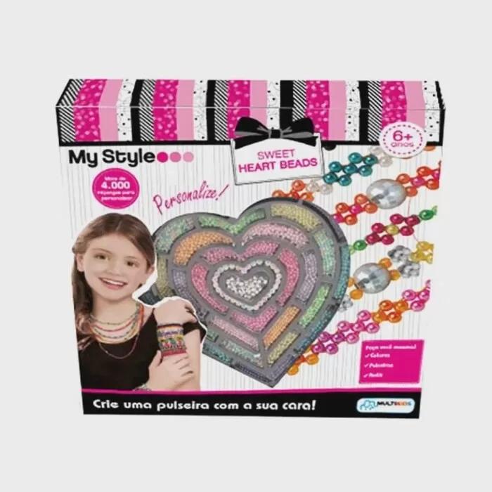 Kit De Pulseiras My Style Sweet Heart Beads BR1275 MultiKids