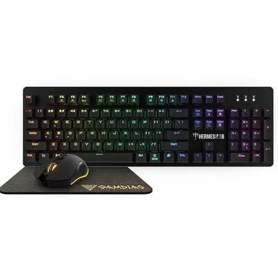 Kit De Teclado E Mouse Gamer Mecânico + Mousepad Hermes P1