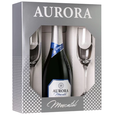 Kit Espumante Aurora Moscatel 750ml C/ 2 Taças