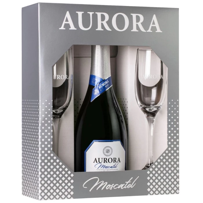 Kit Espumante Aurora Moscatel 750ml C/ 2 Taças