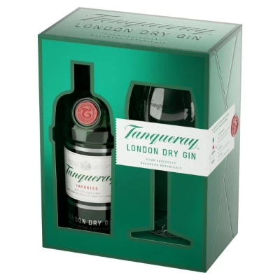 Kit Gin Tanqueray London Dry 750ml + Taça Vidro